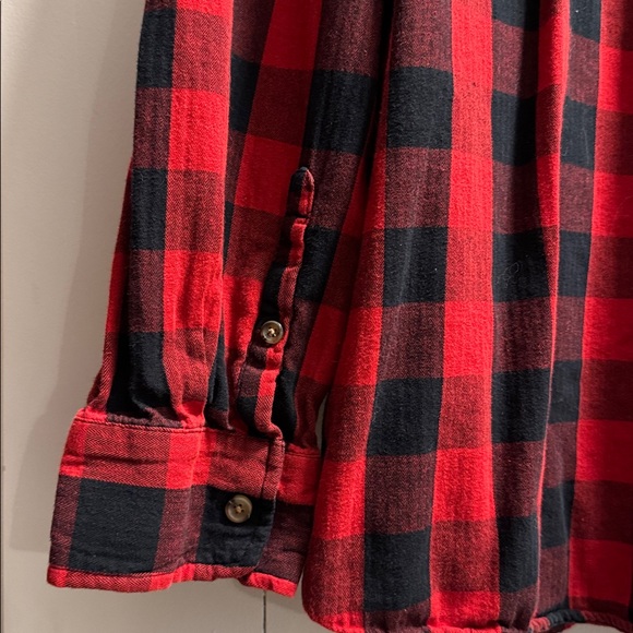 Ava & Viv Red & Black Buffalo Checked Flannel Shirt Top 2x XXL - Picture 7 of 8